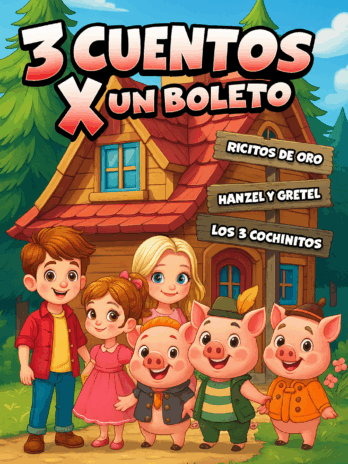 3 Cuentos por un Boleto; Hansel y GRETEL, Los 3 Cochinitos y Ricitos de Oro